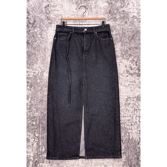 New Banana Republic Skirt 8 Womens High Rise Front Slit Dark Wash Denim Maxi